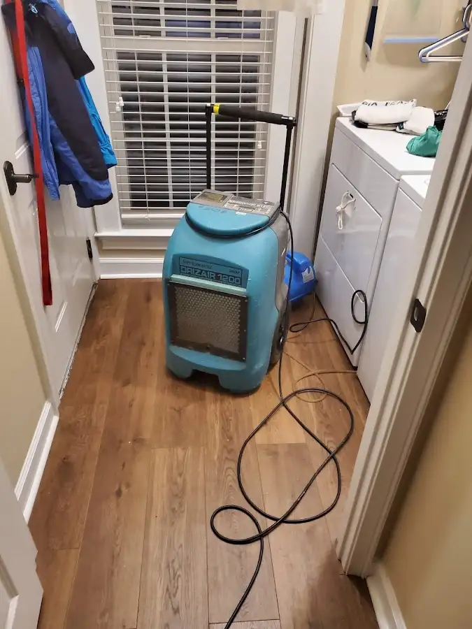 Commercial dehumidifier deployed for Flood Damage Cleanup in Hightstown