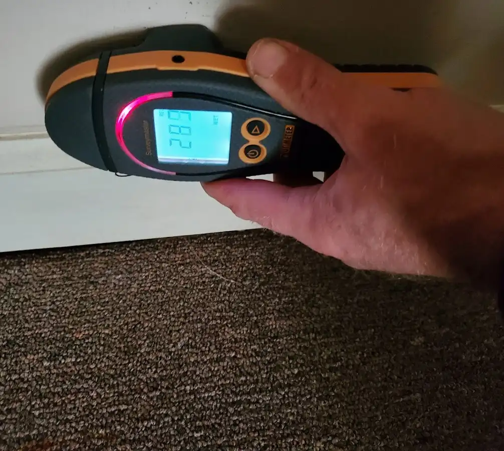 Moisture detection at baseboard during Mold Inspection & Testing in Hightstown